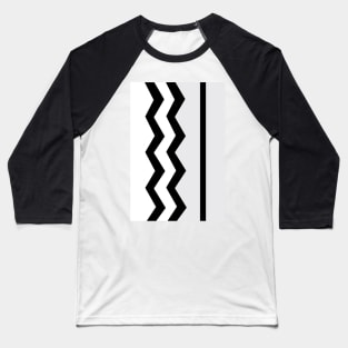 Abstract, geometric, zigzag, strips- gray, black and white. Baseball T-Shirt